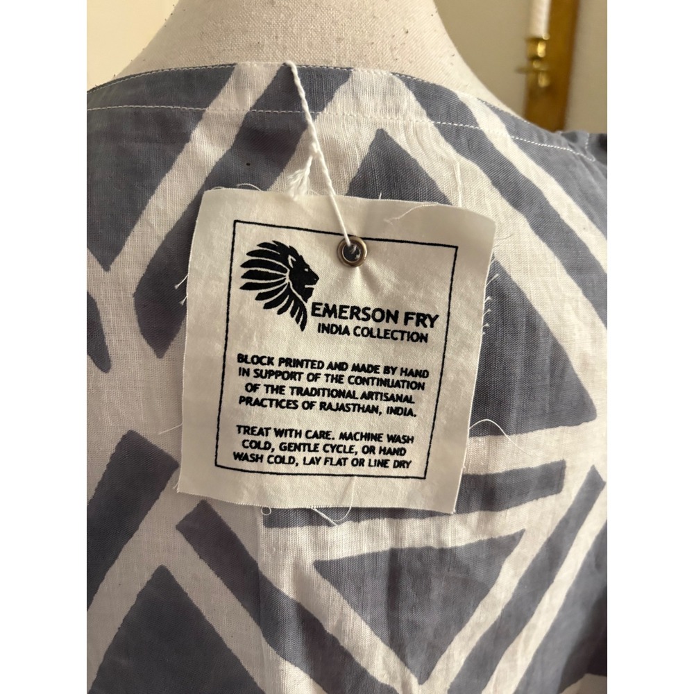 EMERSON FRY NEW Rise Caftan In Flint Pyramids RISE Organic Linen OS - Picture 4 of 9